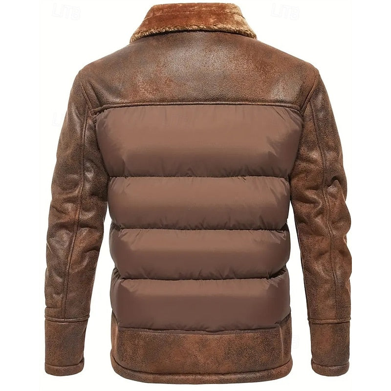 Roderik | Herren Steppjacke mit Fellkragen Winterjacke