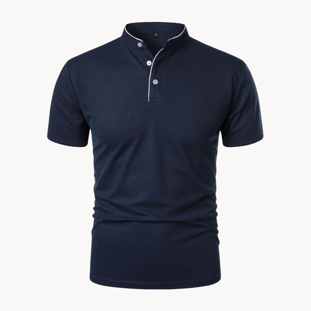 Percival | Herren Poloshirt mit Stehkragen Kurzarm - Navy - Image 1