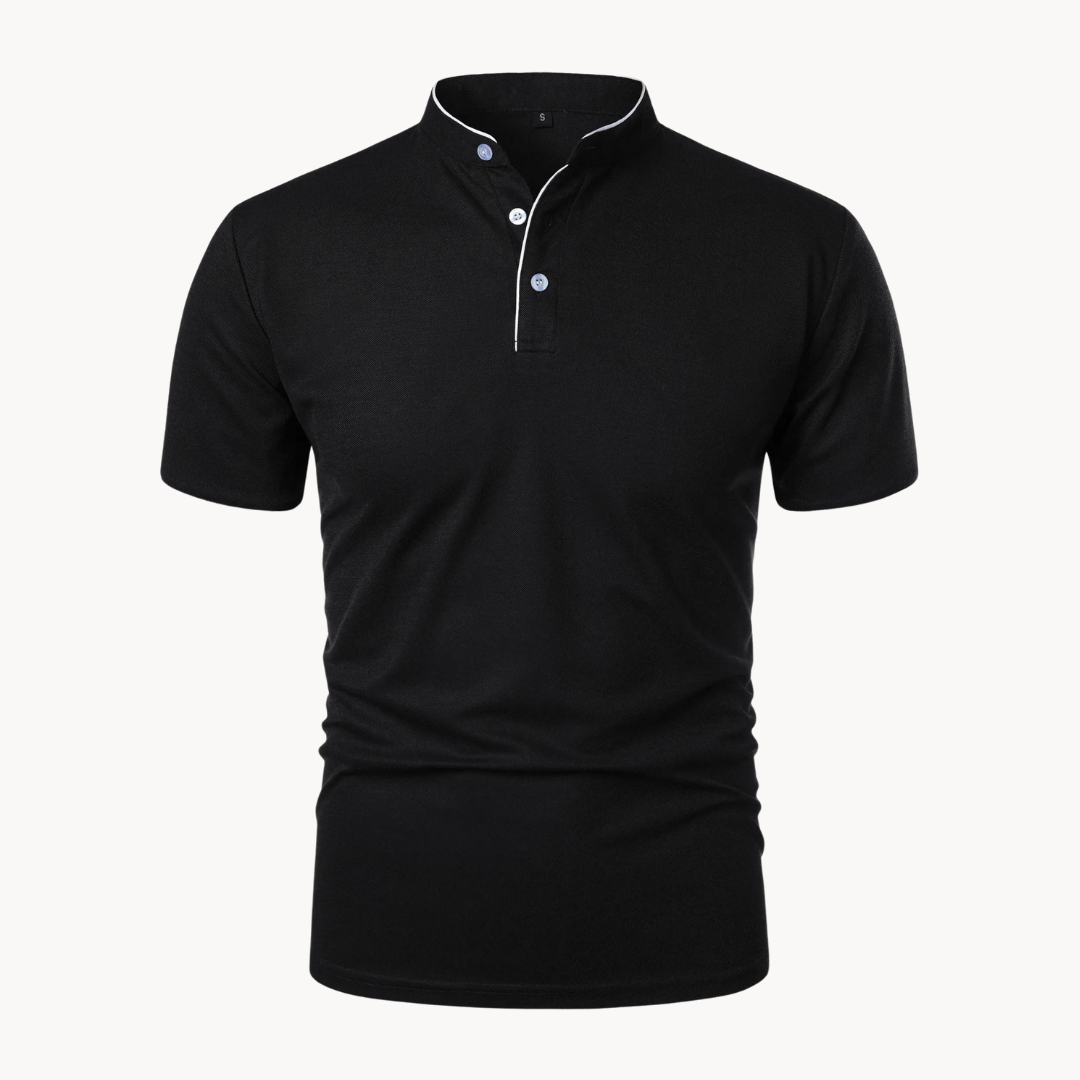 Percival | Herren Poloshirt mit Stehkragen Kurzarm - Navy - Image 2