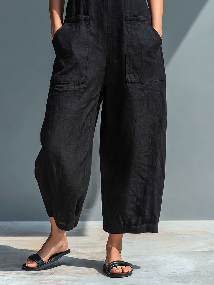 Persephone | Damen Ärmelloser Jumpsuit - Black - Image 7