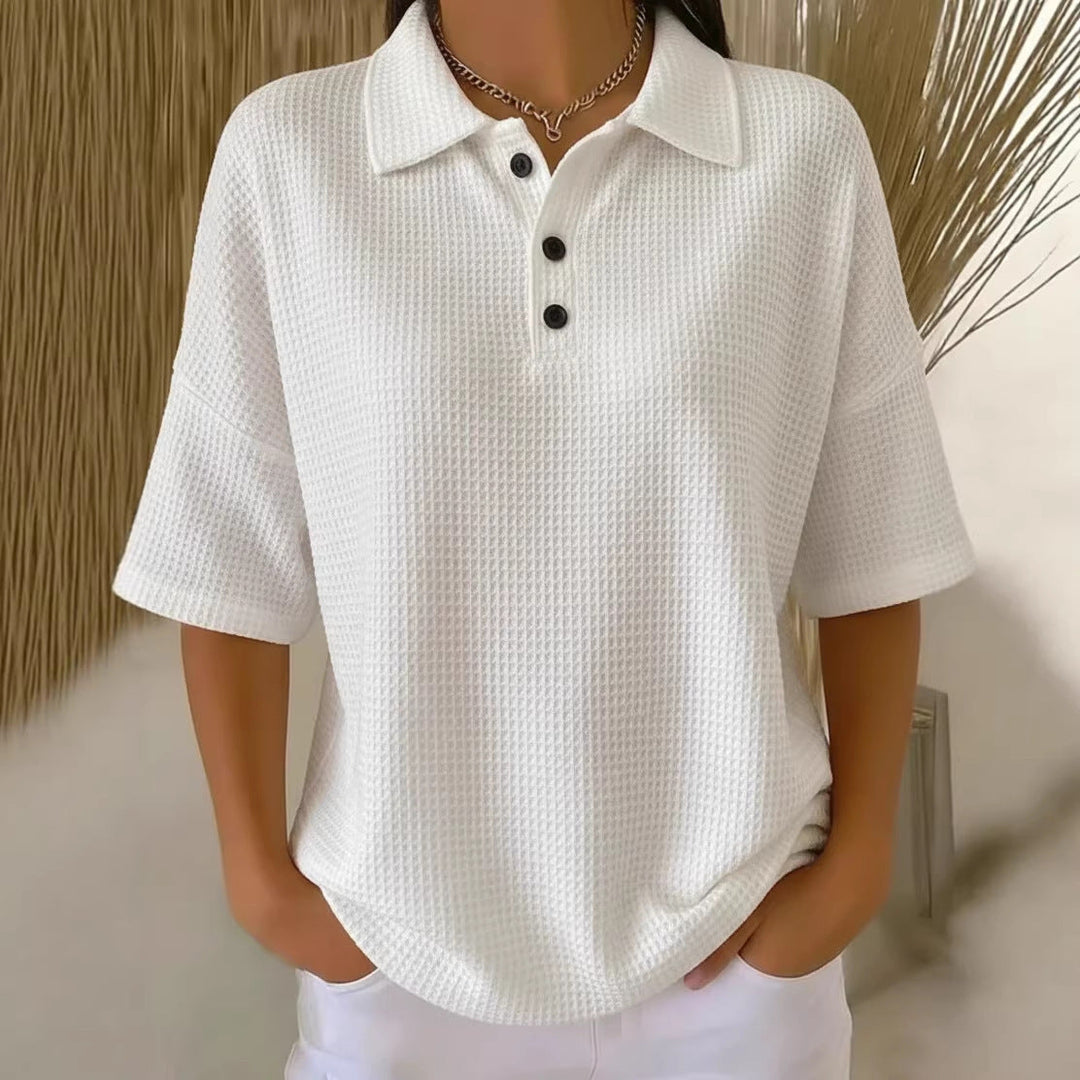 Petra | Damen Poloshirt Kurzarm Relaxed Fit - Red - Image 2