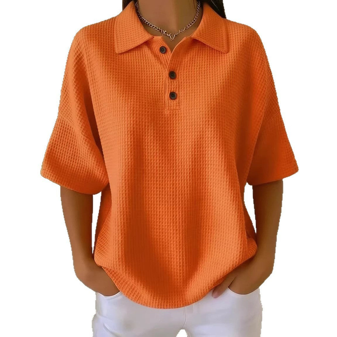 Petra | Damen Poloshirt Kurzarm Relaxed Fit - Red - Image 5