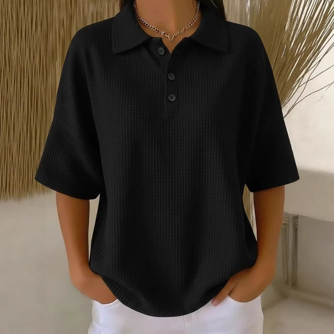 Petra | Damen Poloshirt Kurzarm Relaxed Fit - Red - Image 8