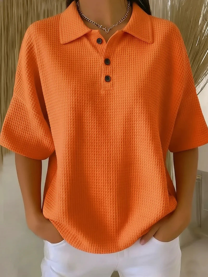 Petra | Damen Poloshirt Kurzarm Relaxed Fit - Red - Image 9