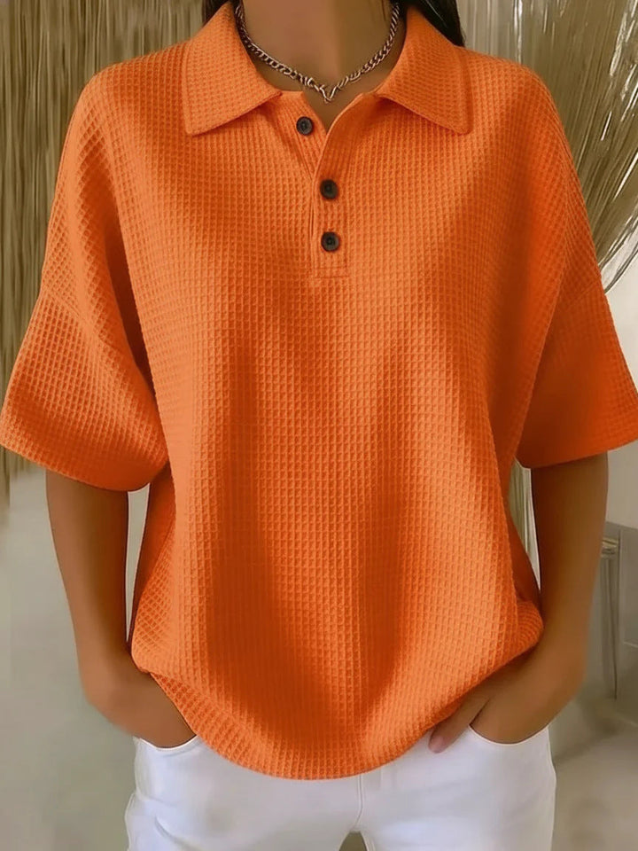 Petra | Damen Poloshirt Kurzarm Relaxed Fit - Red - Image 9