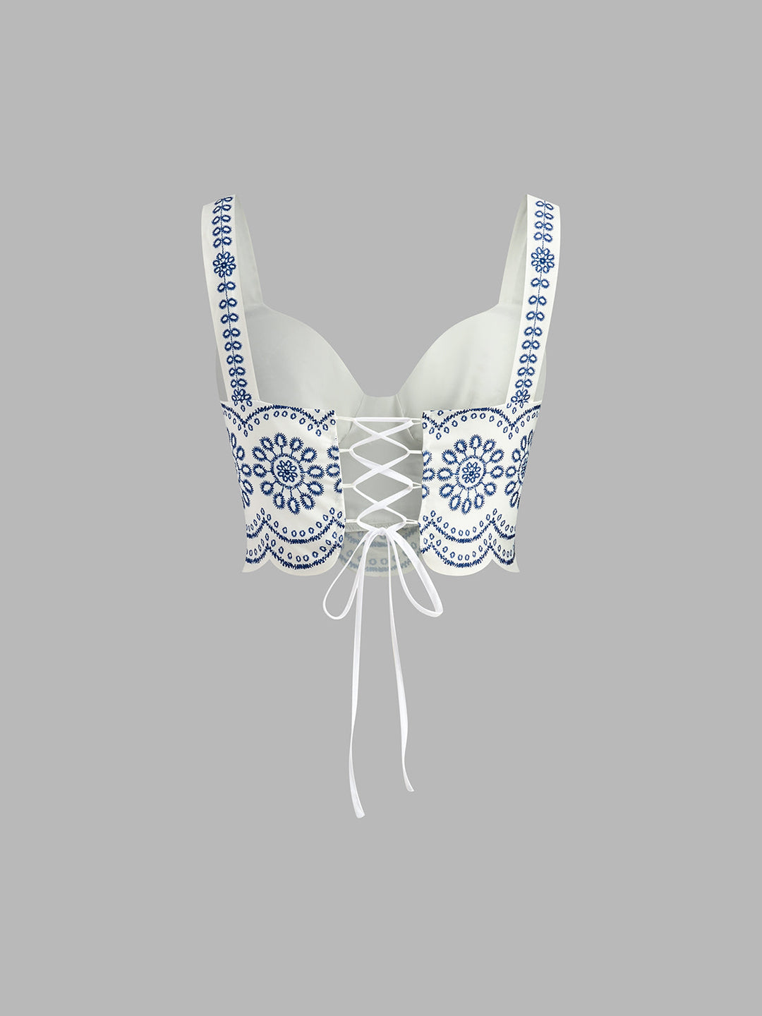 Santorini | Damen Rock Set mit Crop Top, Blaudruck ärmelloses Urlaubsset