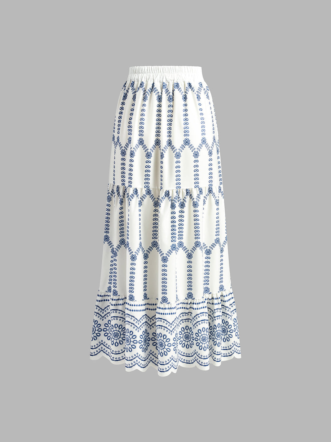 Santorini | Damen Rock Set mit Crop Top, Blaudruck ärmelloses Urlaubsset