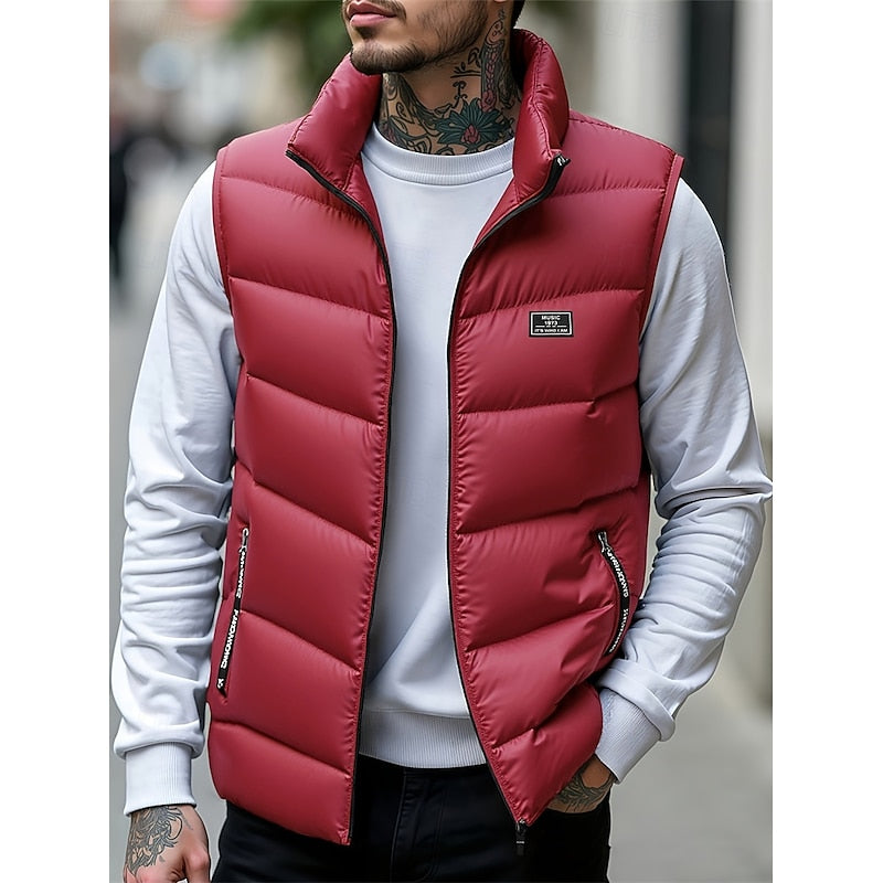 Radbert | Herren Steppweste Ärmellos Warm - Red - Image 1