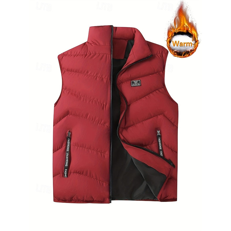 Radbert | Herren Steppweste Ärmellos Warm - Red - Image 2