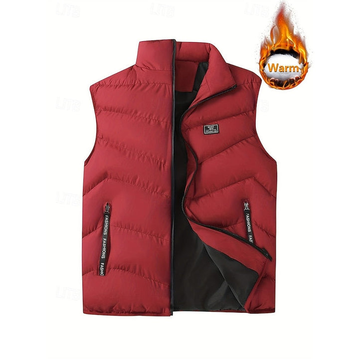 Radbert | Herren Steppweste Ärmellos Warm - Red - Image 2