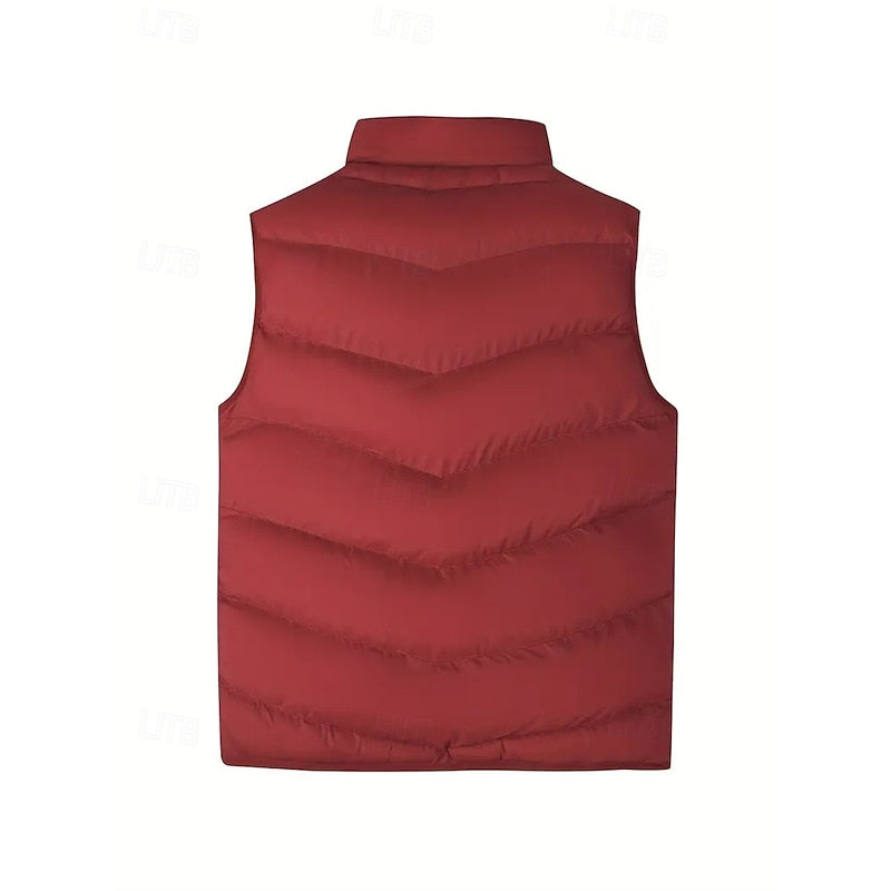 Radbert | Herren Steppweste Ärmellos Warm - Red - Image 3