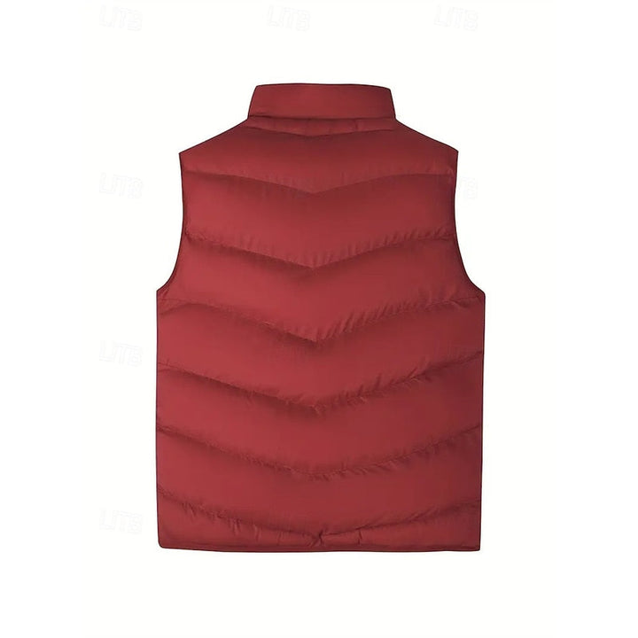 Radbert | Herren Steppweste Ärmellos Warm - Red - Image 3