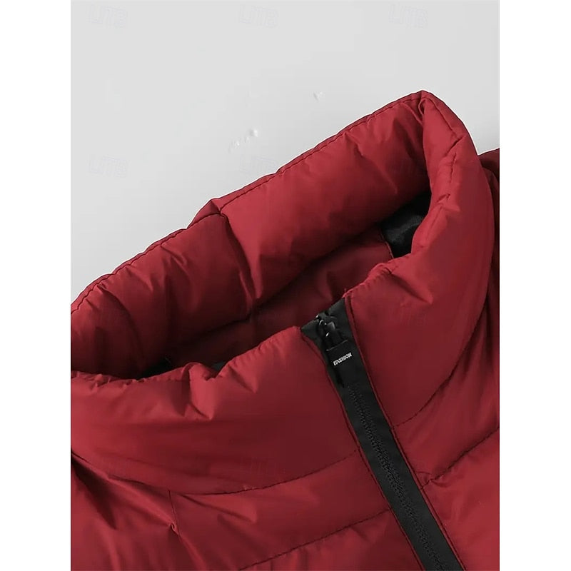 Radbert | Herren Steppweste Ärmellos Warm - Red - Image 4