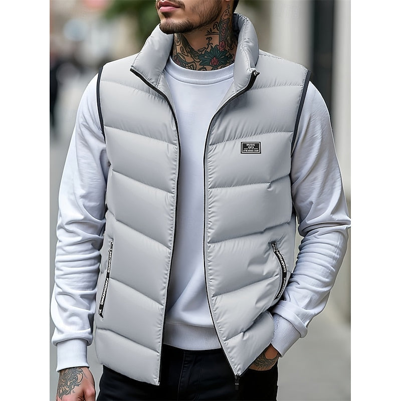 Radbert | Herren Steppweste Ärmellos Warm - Red - Image 8