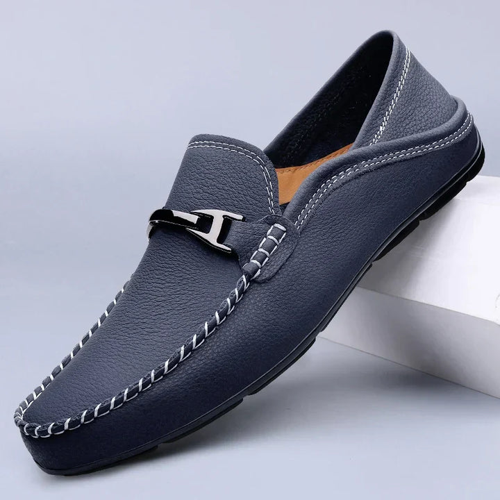 Radmund | Herren Slipper Klassische Leder-Loafer - Blue - Image 1