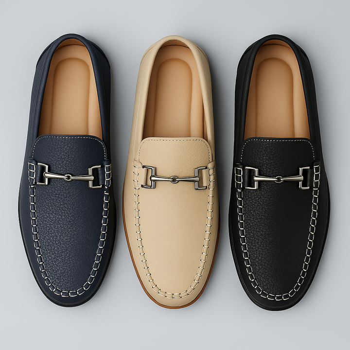 Radmund | Herren Slipper Klassische Leder-Loafer - Blue - Image 10