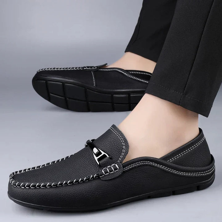 Radmund | Herren Slipper Klassische Leder-Loafer - Blue - Image 5