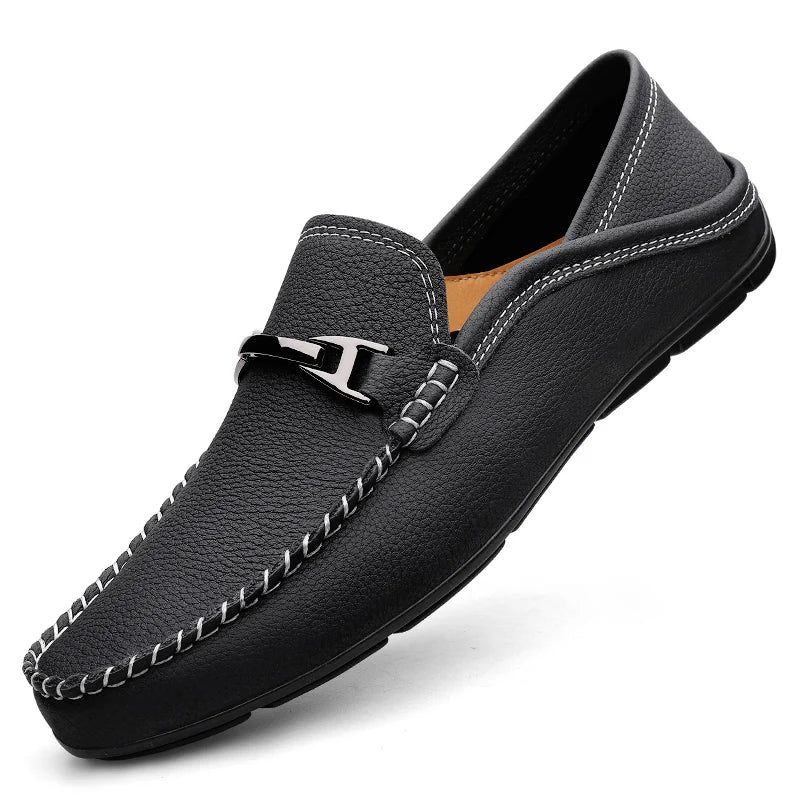 Radmund | Herren Slipper Klassische Leder-Loafer - Blue - Image 7
