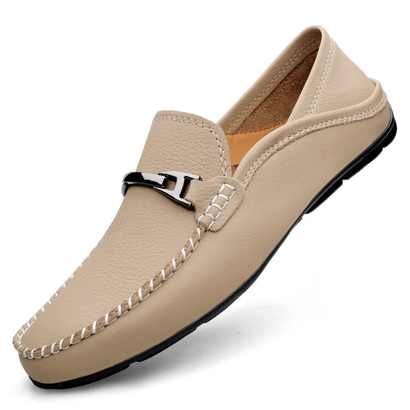 Radmund | Herren Slipper Klassische Leder-Loafer - Blue - Image 9