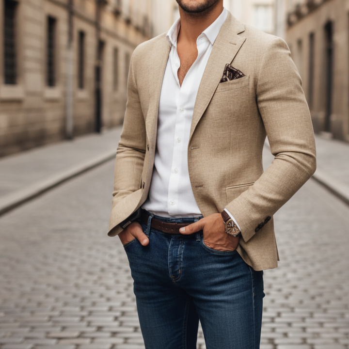 Raffael | Herren Slim Fit Sakko Einknopf Blazer - Image 5