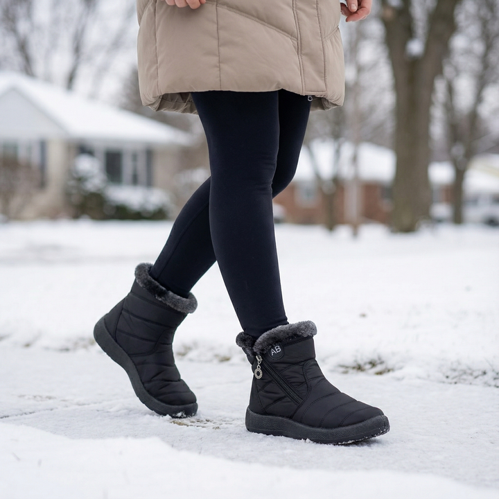 Ragnborg | Damen Wasserdichte Winterstiefel Stiefeletten - Black - Image 2