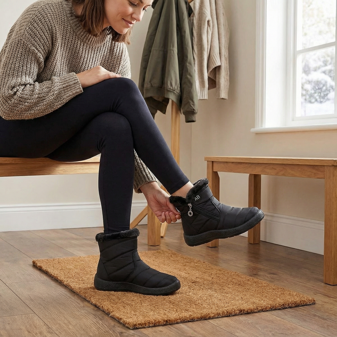 Ragnborg | Damen Wasserdichte Winterstiefel Stiefeletten - Black - Image 3