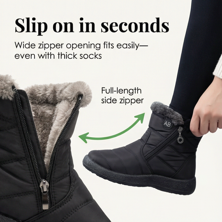 Ragnborg | Damen Wasserdichte Winterstiefel Stiefeletten - Black - Image 4