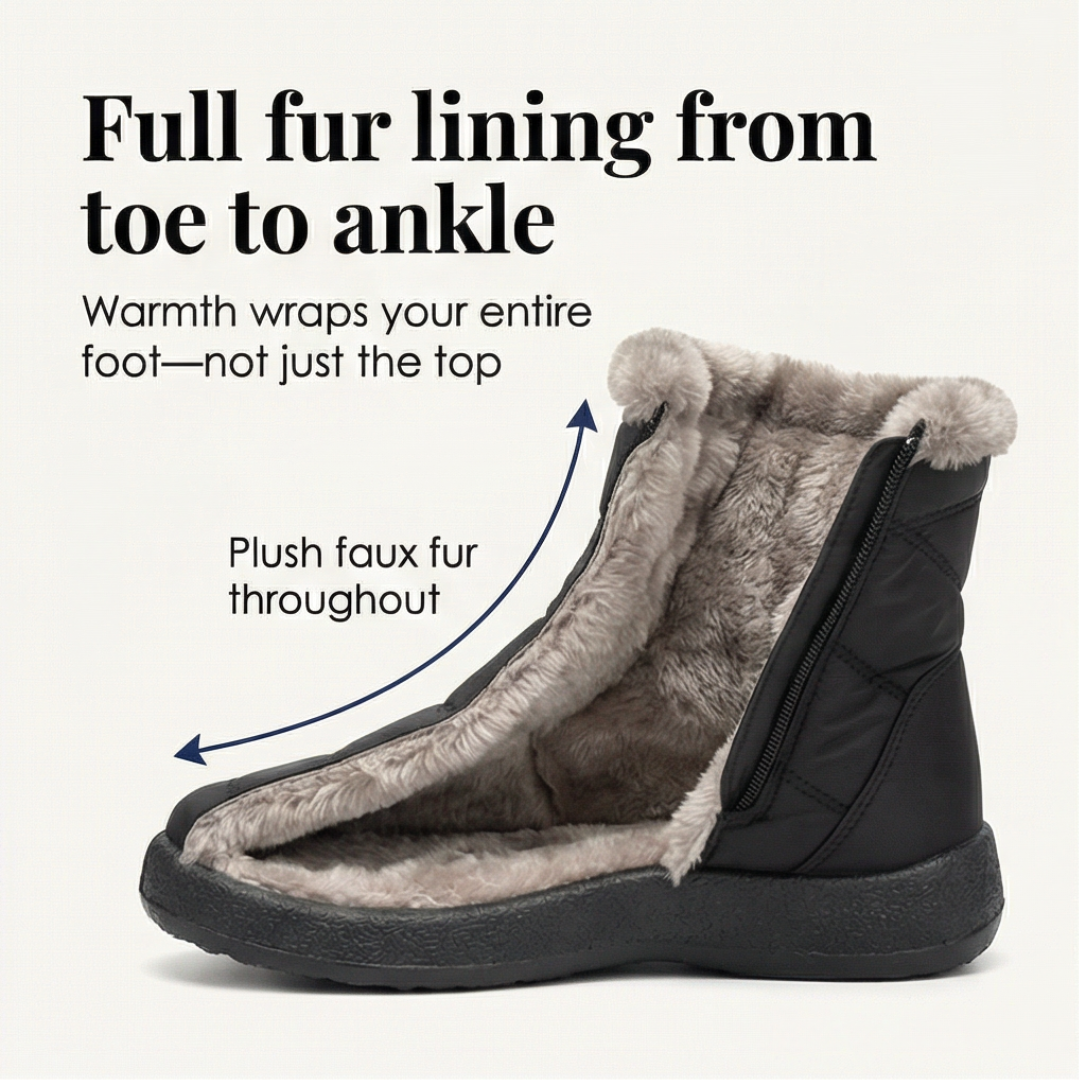 Ragnborg | Damen Wasserdichte Winterstiefel Stiefeletten - Black - Image 5