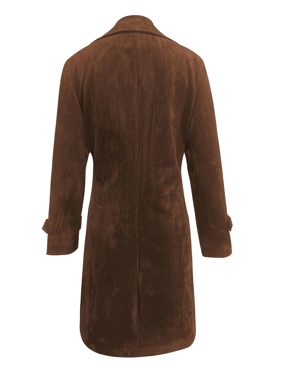 Ragnhild | Damen Langmantel in Wildleder-Optik - Brown - Image 5