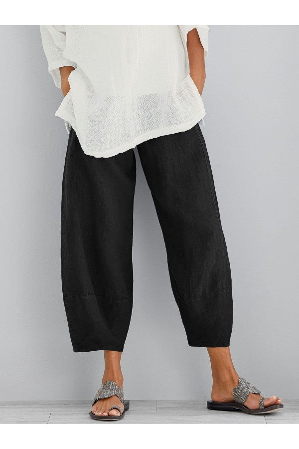 Ragnhild | Damen Weite Hose Knöchellang Lockere Passform - Light Grey - Image 2