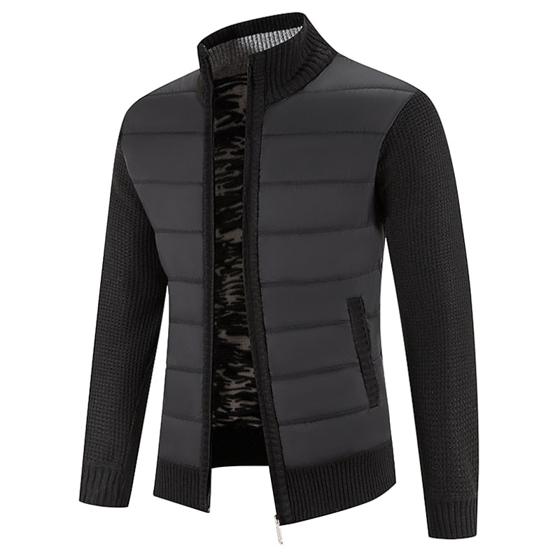 Ragnulf | Herren Strickjacke Reißverschluss Stehkragen - Dark Grey - Image 1