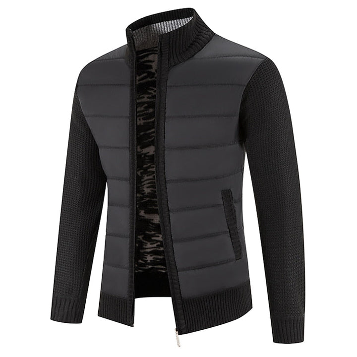 Ragnulf | Herren Strickjacke Reißverschluss Stehkragen - Dark Grey - Image 1