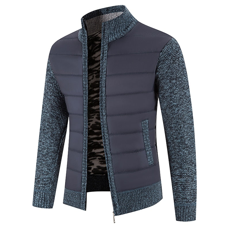 Ragnulf | Herren Strickjacke Reißverschluss Stehkragen - Dark Grey - Image 2