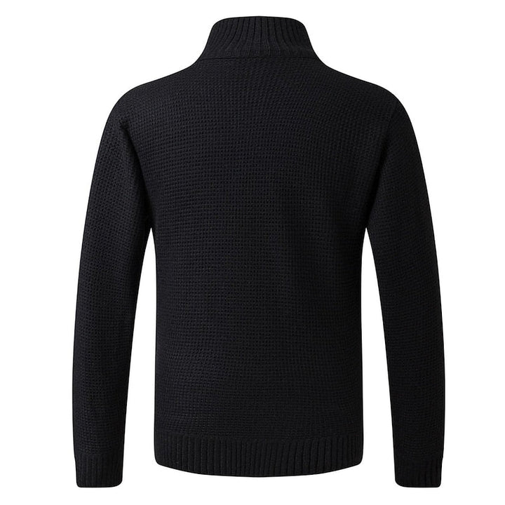 Ragnulf | Herren Strickjacke Reißverschluss Stehkragen - Dark Grey - Image 4