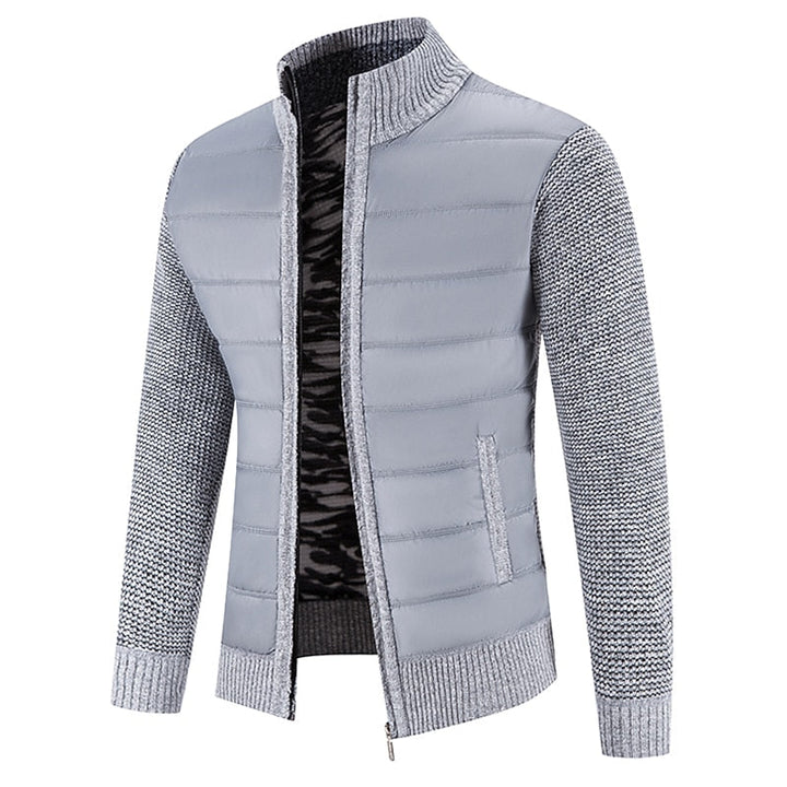 Ragnulf | Herren Strickjacke Reißverschluss Stehkragen - Dark Grey - Image 5