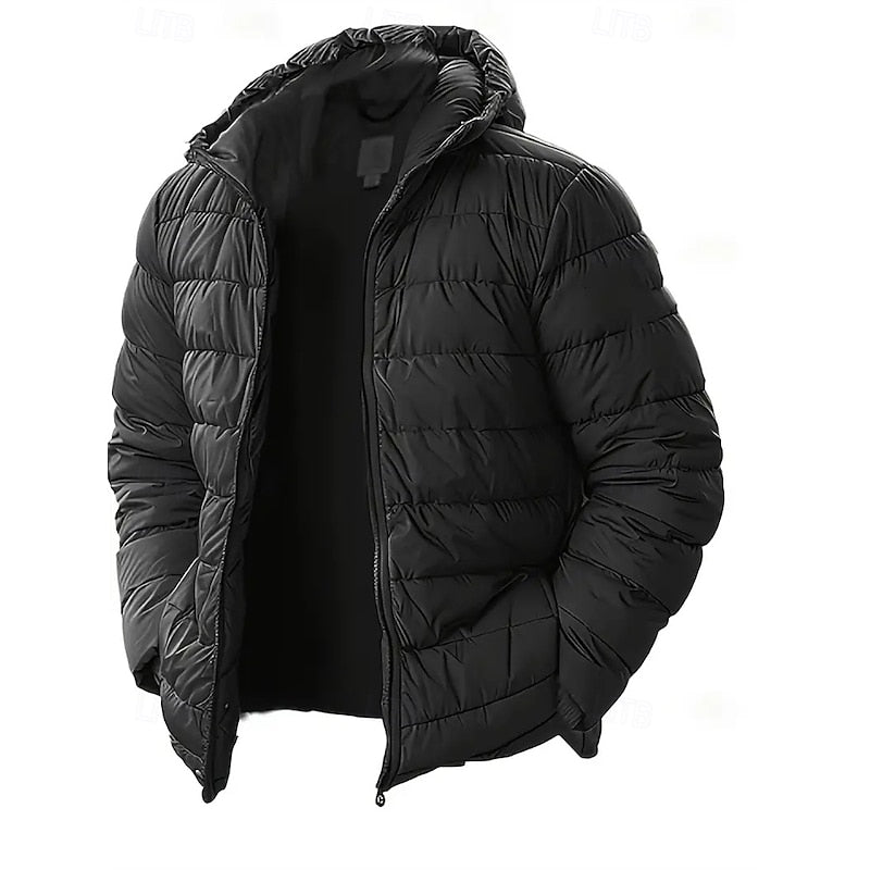 Ragnvald | Herren Steppjacke mit Kapuze Winterjacke - Black - Image 1