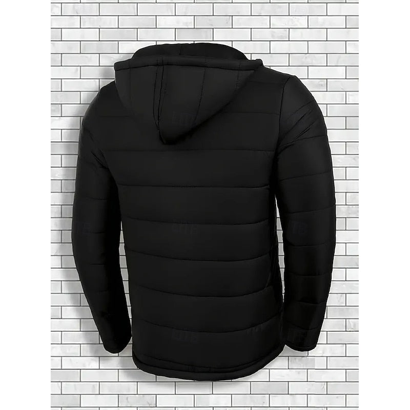 Ragnvald | Herren Steppjacke mit Kapuze Winterjacke - Black - Image 3