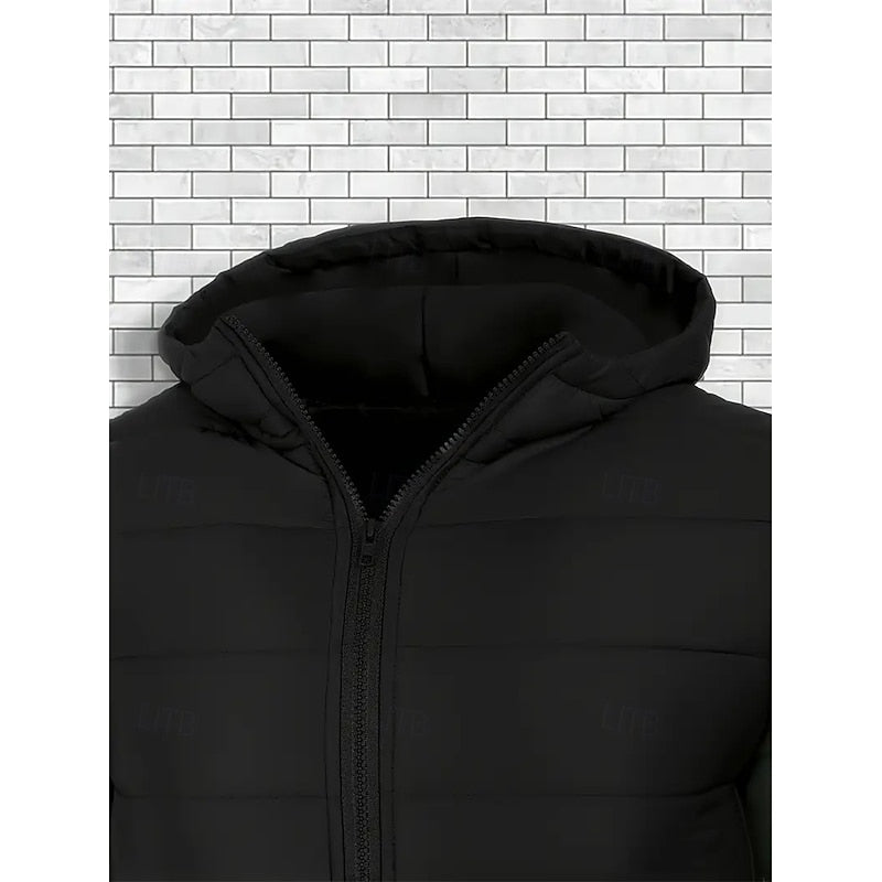 Ragnvald | Herren Steppjacke mit Kapuze Winterjacke - Black - Image 4