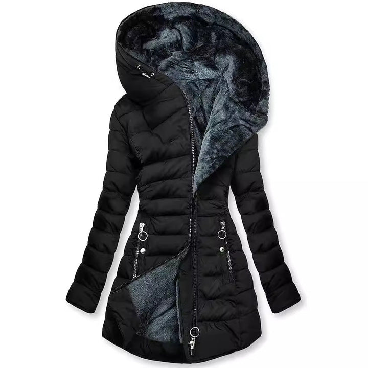 Ragnwild | Damen Steppjacke mit Kapuze Winterjacke - Black - Image 1