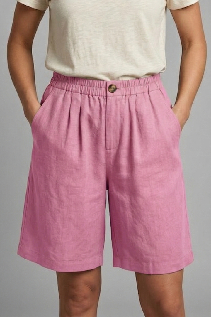 Rania | Damen Bermuda Shorts mit Kordelzug - Khaki - Image 10