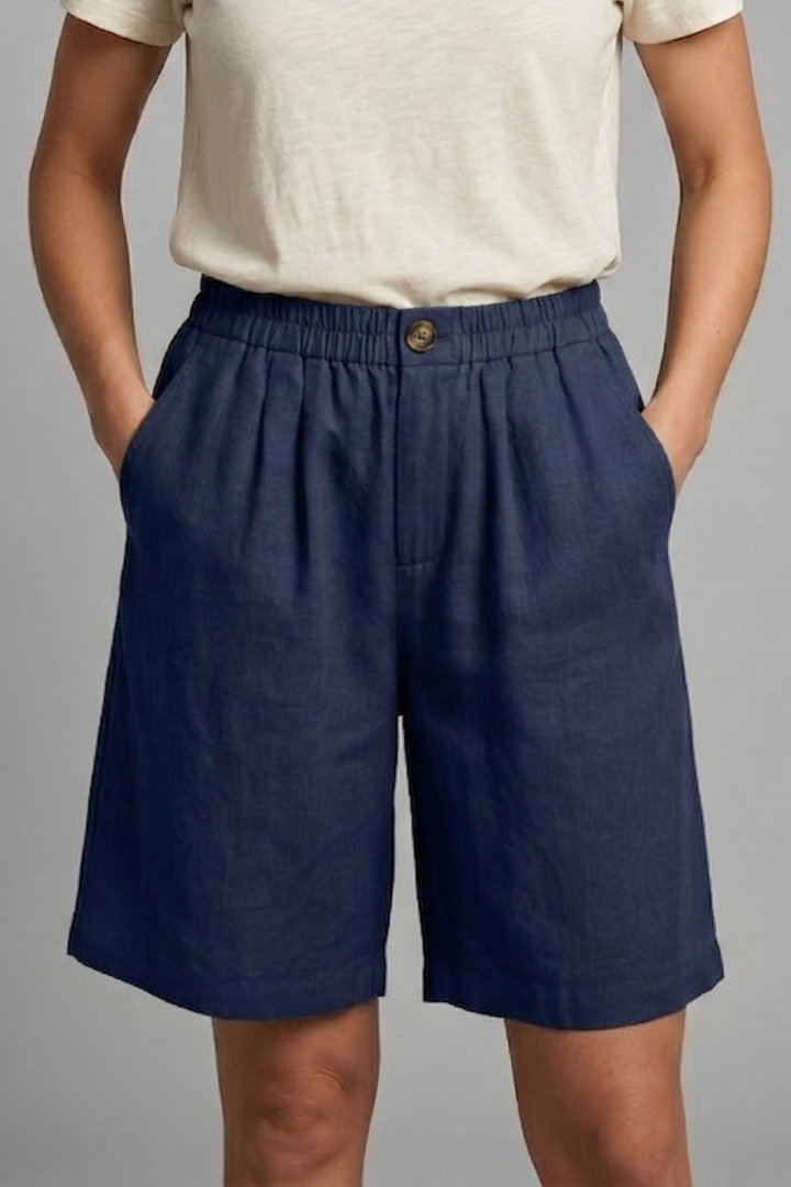 Rania | Damen Bermuda Shorts mit Kordelzug - Khaki - Image 11