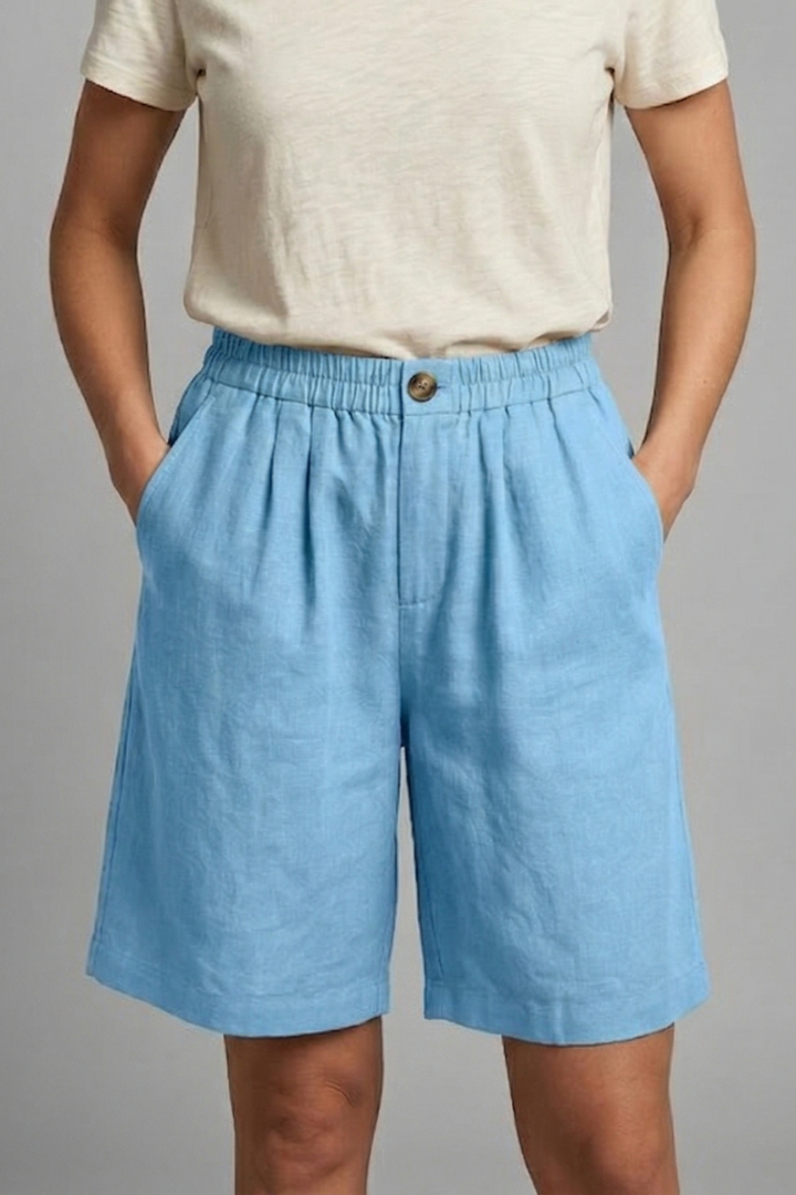 Rania | Damen Bermuda Shorts mit Kordelzug - Khaki - Image 12