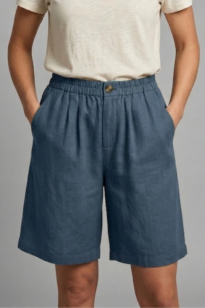 Rania | Damen Bermuda Shorts mit Kordelzug - Khaki - Image 9