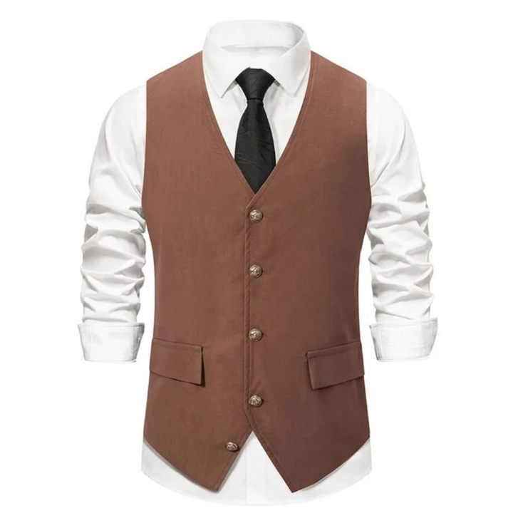 Rasmus | Herren Trachtenweste Slim Fit Anzugweste - Black - Image 4
