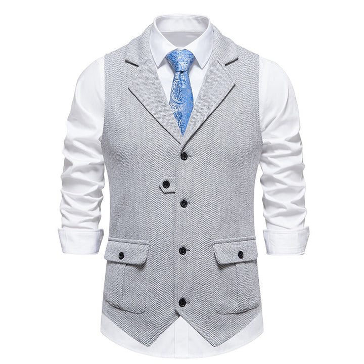 Reinhold | Herren Vintage Weste mit Knöpfen - Brown - Image 2