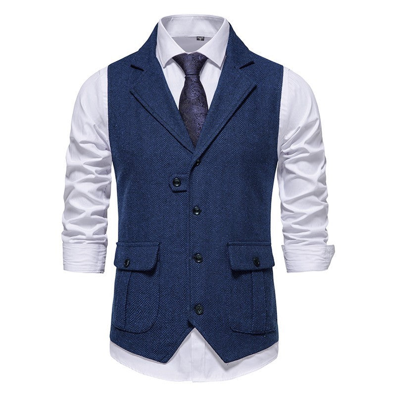 Reinhold | Herren Vintage Weste mit Knöpfen - Brown - Image 3