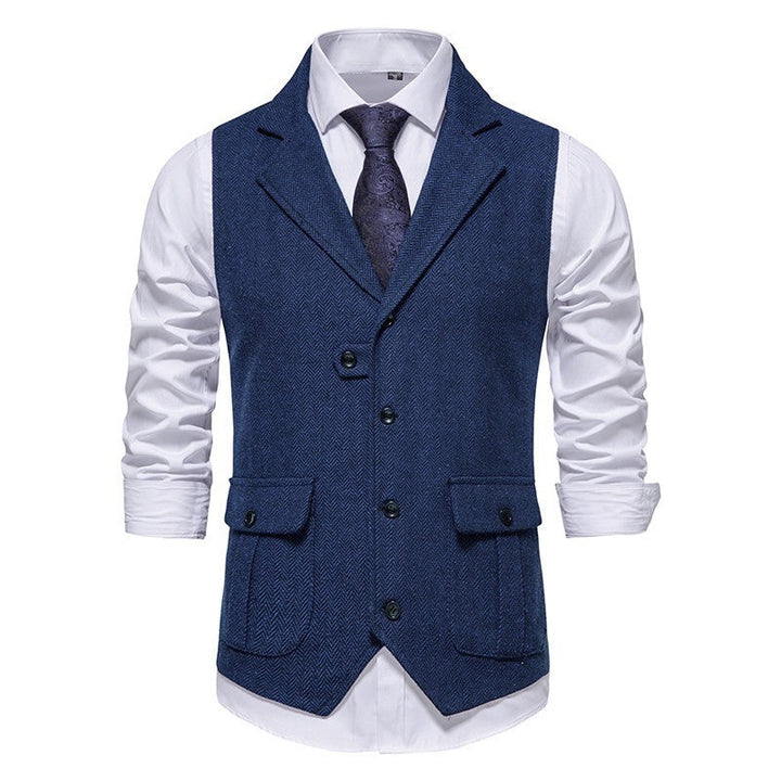 Reinhold | Herren Vintage Weste mit Knöpfen - Brown - Image 3