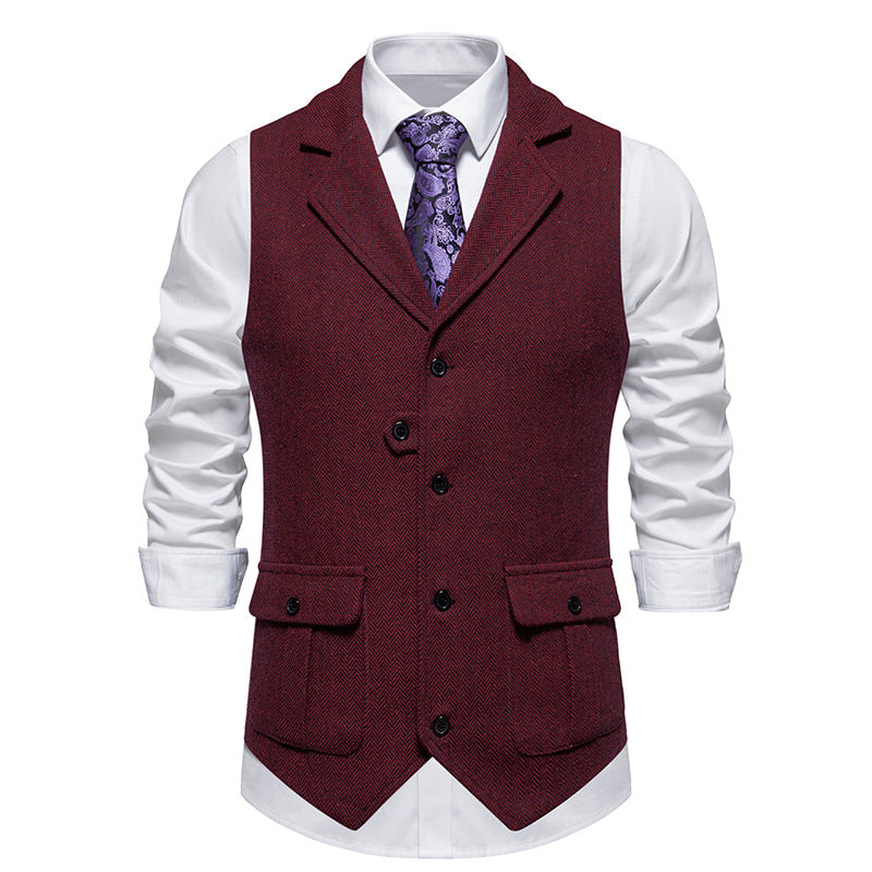 Reinhold | Herren Vintage Weste mit Knöpfen - Brown - Image 5