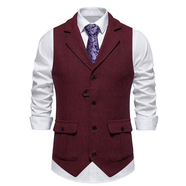 Reinhold | Herren Vintage Weste mit Knöpfen - Brown - Image 5