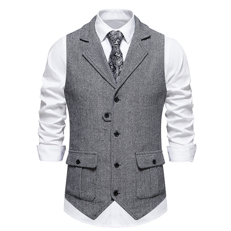 Reinhold | Herren Vintage Weste mit Knöpfen - Brown - Image 6